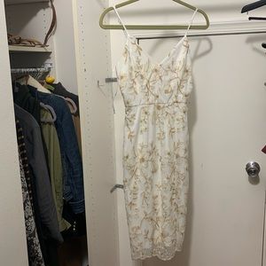 White lace midi dress